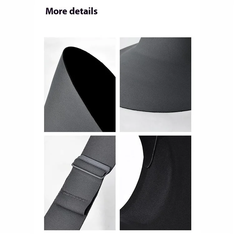 GOLOVEJOY XMZ291 Chapéu de sol de verão com parte superior aberta para homens Proteção UV dobrável Boné com viseira - Preto