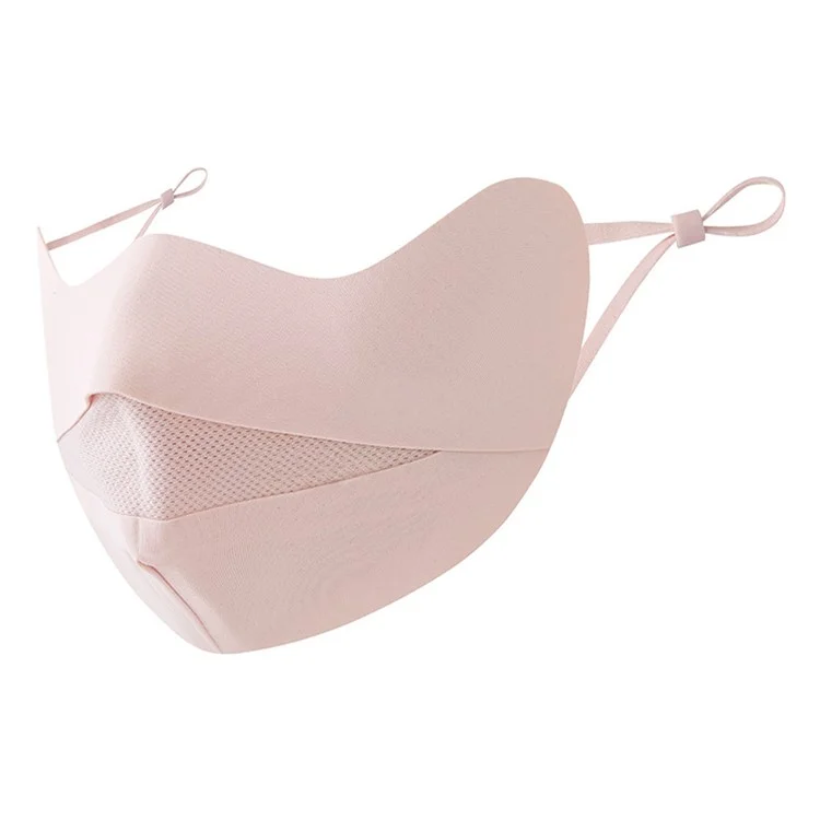 Summer Ice Silk Face Mask for Children Breathable Mesh UV Protection Kids Face Cover with Adjustable Ear Loops - Pink
