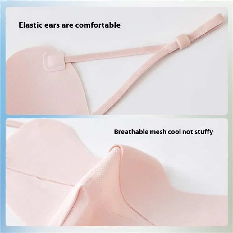 Summer Ice Silk Face Mask for Children Breathable Mesh UV Protection Kids Face Cover with Adjustable Ear Loops - Pink