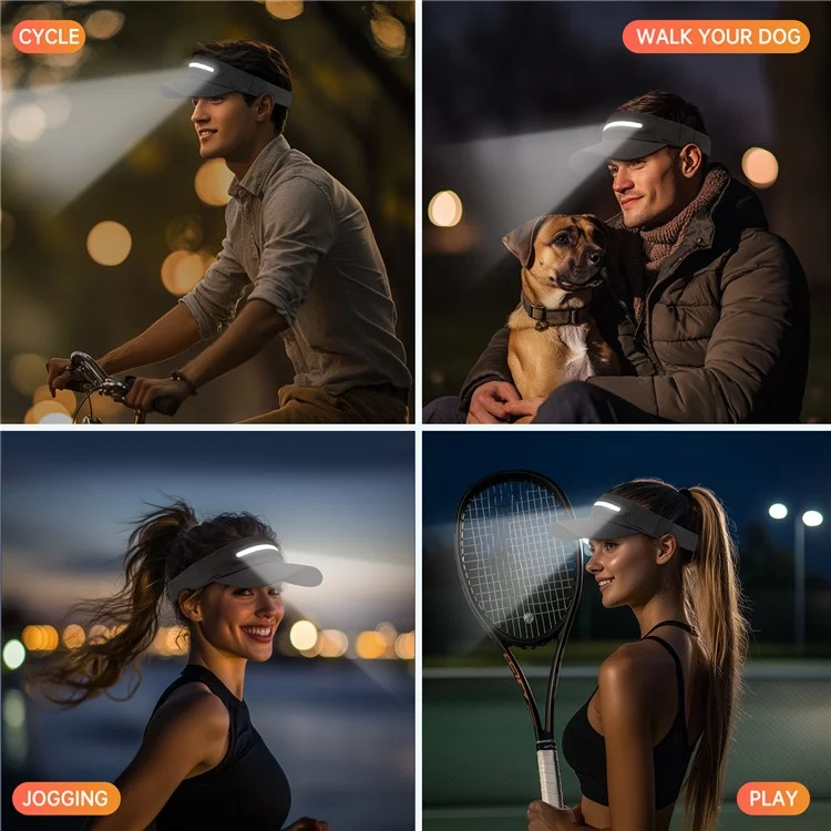 KD-TD3 Outdoor LED Illuminated Headlamp Cap Night Lighting Rechargeable Visor Hat