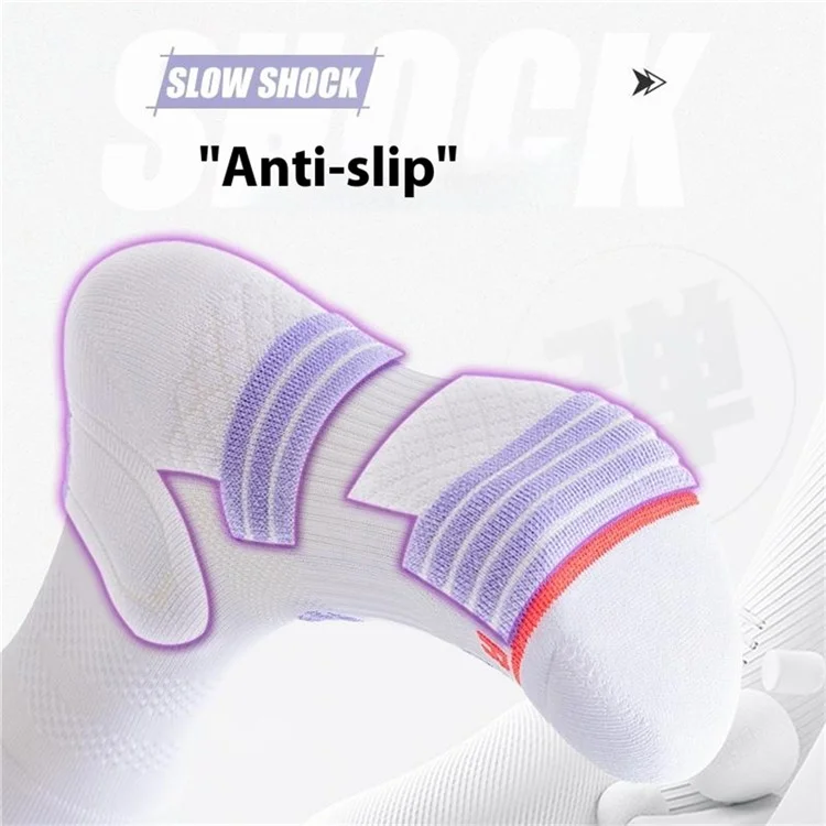 PORFIN Professional Sports Socks Sweat Wicking Mid Calf Socks for Running / Fitness / Basketball, Size M - Light Blue