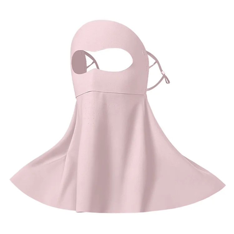 JLQLDB Masque Cagoule Intégral avec Protection Cou en Soie de Glace Anti-UV pour Moto - Rose