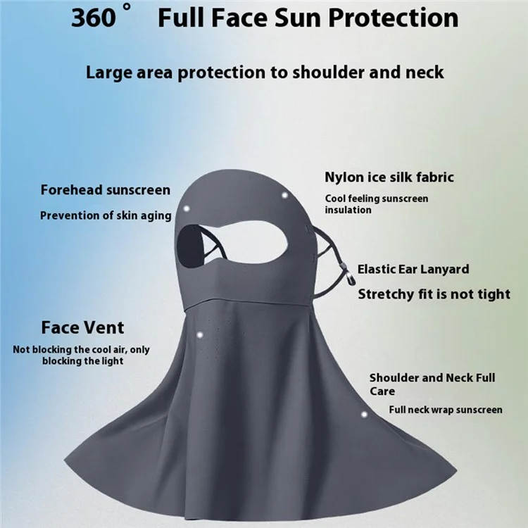 JLQLDB Masque Cagoule Intégral avec Protection Cou en Soie de Glace Anti-UV pour Moto - Rose