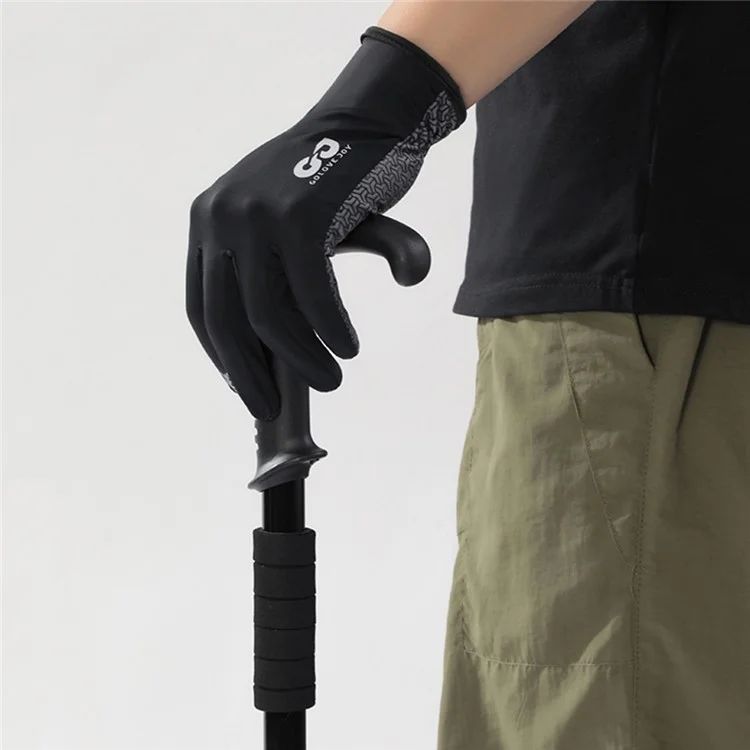 GOLOVEJOY XG80 Gants Tactiles de Protection Solaire en Soie Glacée Anti-Dérapants à Doigts Complets pour Sports de Plein Air - Noir / XXL