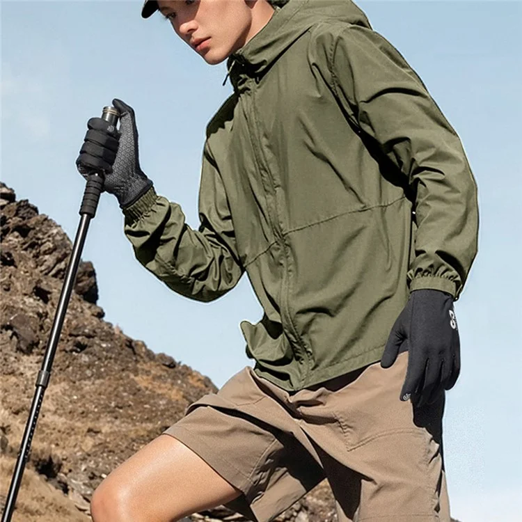 GOLOVEJOY XG80 Gants Tactiles de Protection Solaire en Soie Glacée Anti-Dérapants à Doigts Complets pour Sports de Plein Air - Noir / XXL