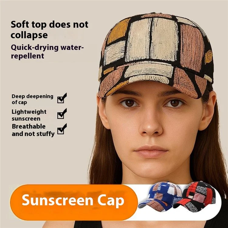Boné de Beisebol com Aba Extra Grande, Circunferência Larga, Proteção Solar, Viseira com Impressão Digital para Caminhada - TYYSM-003