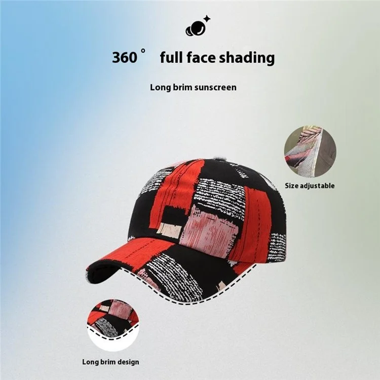 Boné de Beisebol com Aba Extra Grande, Circunferência Larga, Proteção Solar, Viseira com Impressão Digital para Caminhada - TYYSM-003