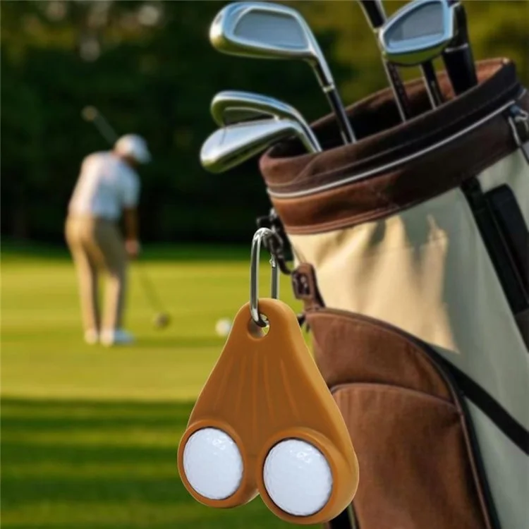 Support-balles de golf portable en silicone avec clip de ceinture et crochet - Organisateur de tees pour sports extérieurs - Beige