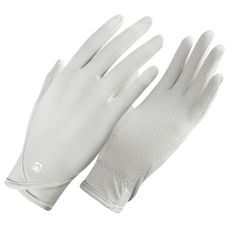 Luvas de Ciclismo de Verão VILICO A0039 - 1 Par, Proteção UV, Finas, Respiráveis, com Tela Sensível ao Toque, Tecido Ice Silk - Cinza Claro