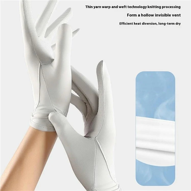 Luvas de Ciclismo de Verão VILICO A0039 - 1 Par, Proteção UV, Finas, Respiráveis, com Tela Sensível ao Toque, Tecido Ice Silk - Cinza Claro