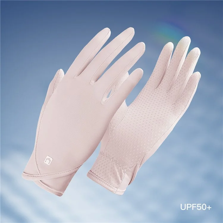 Luvas de Ciclismo de Verão VILICO A0039 - 1 Par, Proteção UV, Finas, Respiráveis, com Tela Sensível ao Toque, Tecido Ice Silk - Cinza Claro