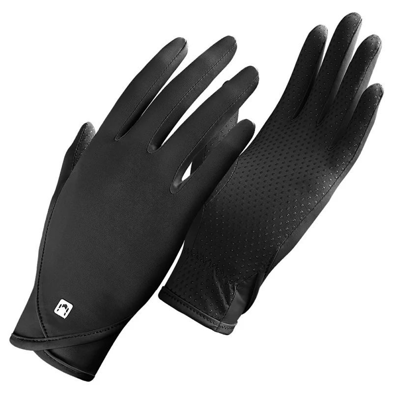VILICO A0039 1 Pair Summer Cycling Gloves UV Protection Thin Breathable Touchscreen Ice Silk Gloves - Black
