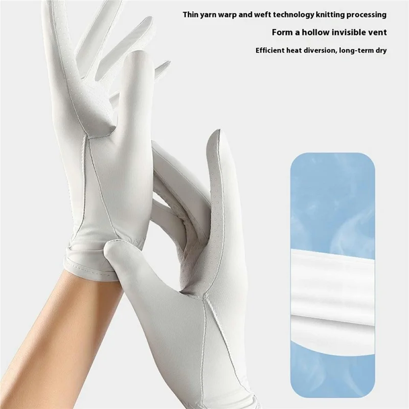 VILICO A0039 1 Pair Summer Cycling Gloves UV Protection Thin Breathable Touchscreen Ice Silk Gloves - Black