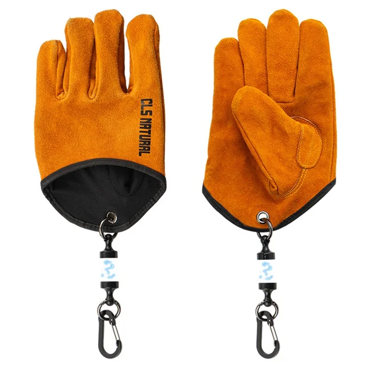 Luvas CLS para Churrasco em Couro Dividido - Luvas de Proteção para Camping e Grelhar, Isolantes de Calor e Anti-Queimadura