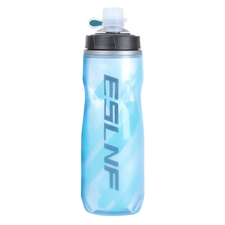 ESLNF YLB-23 PP5 Isolierte Fahrrad-Wasserflasche Fluoreszierender Squeeze-Sportbecher (BPA-frei, Ohne FDA) - Schlichte Linien