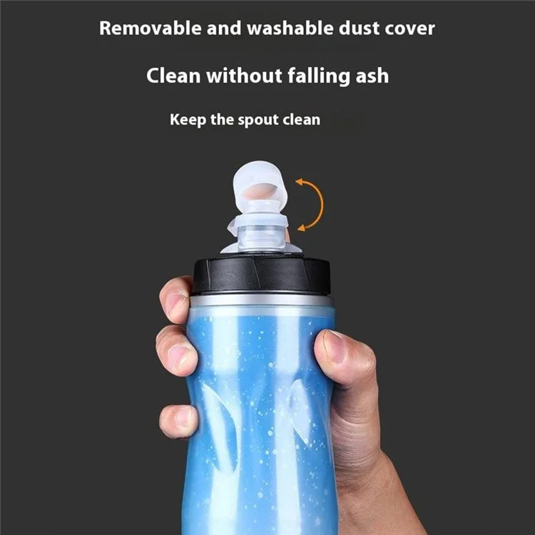 ESLNF YLB-23 PP5 Isolierte Fahrrad-Wasserflasche Fluoreszierender Squeeze-Sportbecher (BPA-frei, Ohne FDA) - Schlichte Linien