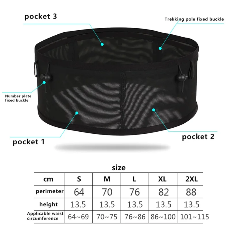230 Water Bottle Holder Running Waist Bag for Marathon Cycling Phone Storage Fanny Pack, Size XXL - Rainbow