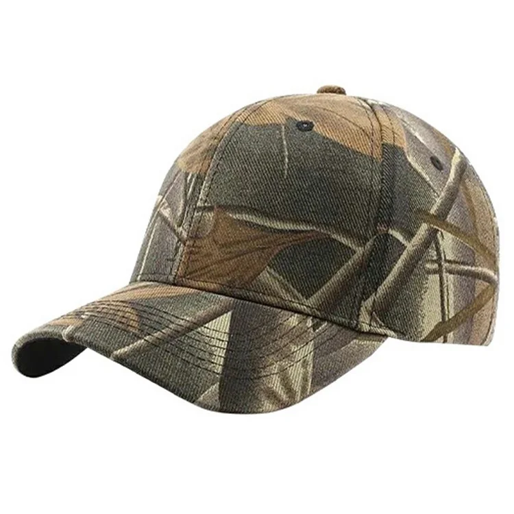 Chapéu de Sol Outdoor com Aba Larga, Boné de Beisebol Tático Camuflado para Trilhas e Camping - Estampa de Folhas