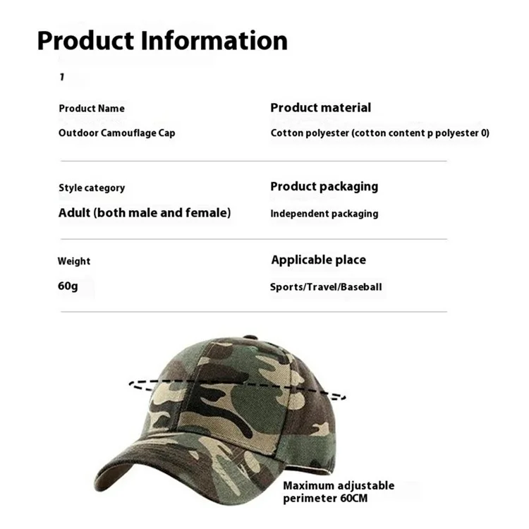 Outdoor Sun Hat Wide Brim Baseball Cap Tactical Camo Sports Hat for Hiking Camping - Digital Yellow
