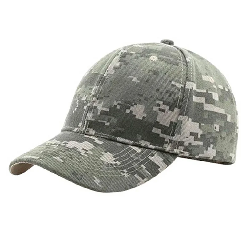 Outdoor Sun Hat Wide Brim Baseball Cap Tactical Camo Sports Hat for Hiking Camping - Digital Grey