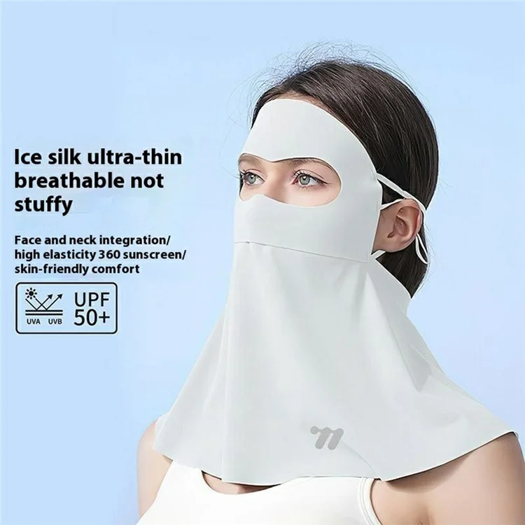 WEST BIKING YP0201462 Maschera per il viso protettiva da sole Traspirante in seta ghiacciata Protezione completa per il viso e il collo per ciclismo all'aperto, corsa - Grigio