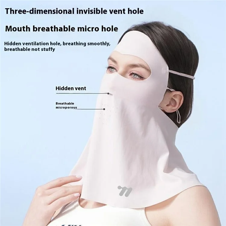 WEST BIKING YP0201462 Maschera per il viso protettiva da sole Traspirante in seta ghiacciata Protezione completa per il viso e il collo per ciclismo all'aperto, corsa - Grigio