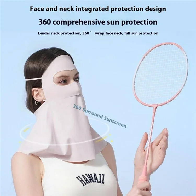 WEST BIKING YP0201462 Maschera per il viso protettiva da sole Traspirante in seta ghiacciata Protezione completa per il viso e il collo per ciclismo all'aperto, corsa - Grigio