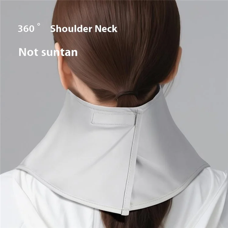 GOLOVEJOY XTJ153 Maschera protettiva viso integrale per donna Estate Traspirante Facekini in seta ghiacciata con protezione collo estesa - Grigio chiaro
