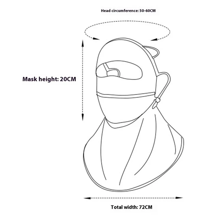 GOLOVEJOY XTJ153 Maschera protettiva viso integrale per donna Estate Traspirante Facekini in seta ghiacciata con protezione collo estesa - Grigio chiaro