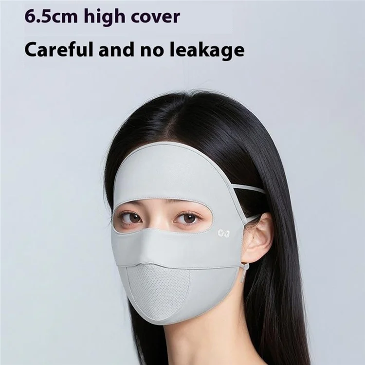 GOLOVEJOY XTJ152 Summer Full Face Sun Protection Mask Ice Silk Cycling Face Cover Women Facekini - Black