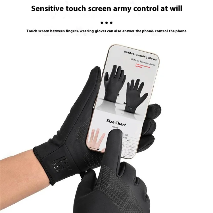 BOODUN Z342171 1 Pair Men Women Outdoor Running Gloves Lycra Breathable Touch Screen Sports Gloves - Black S / M