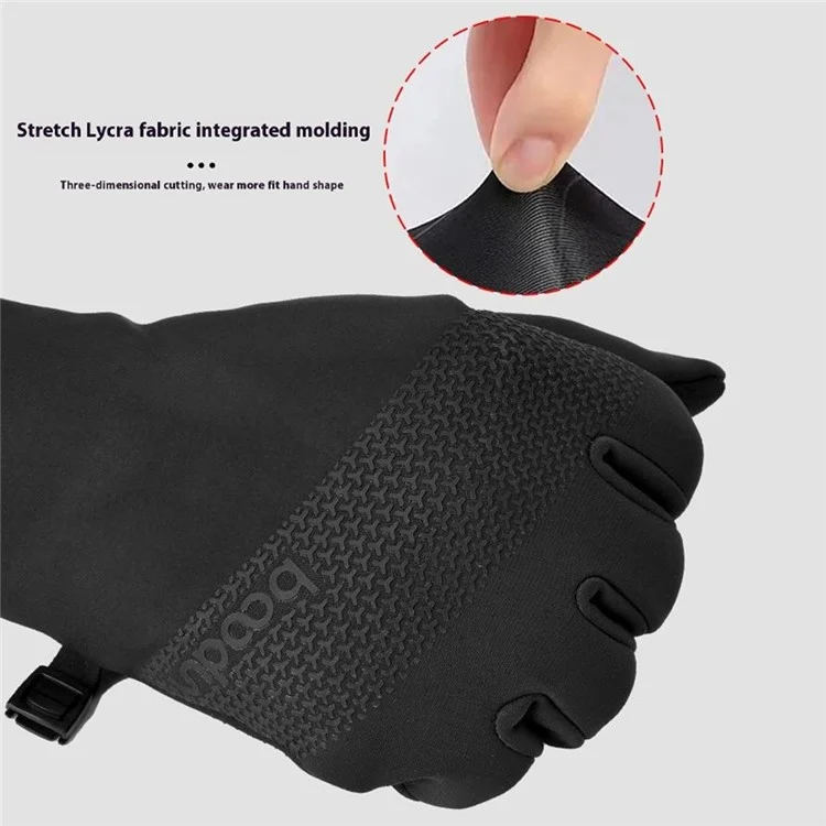 BOODUN Z342171 1 Pair Men Women Outdoor Running Gloves Lycra Breathable Touch Screen Sports Gloves - Black S / M