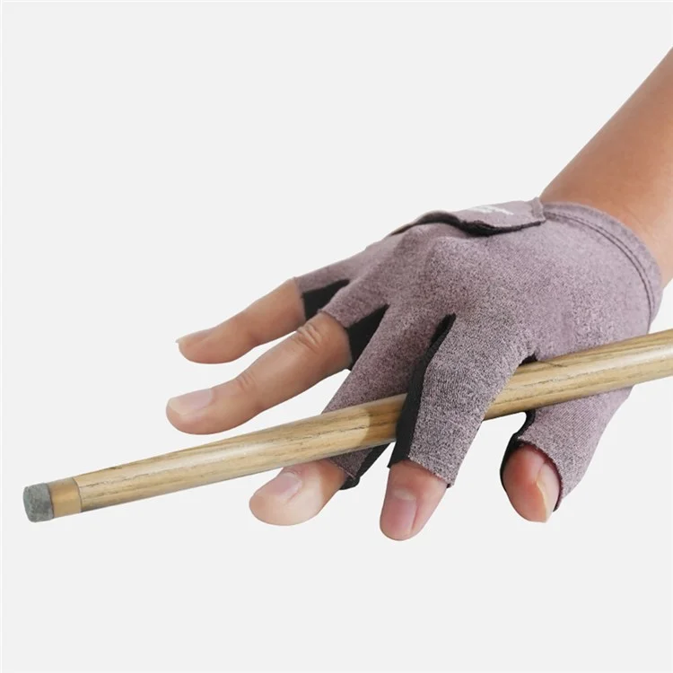 BOILDEG M042234MMC Guante Profesional de Billar para Mano Izquierda, Transpirable y Antideslizante, Medio Dedo, Talla L - Negro