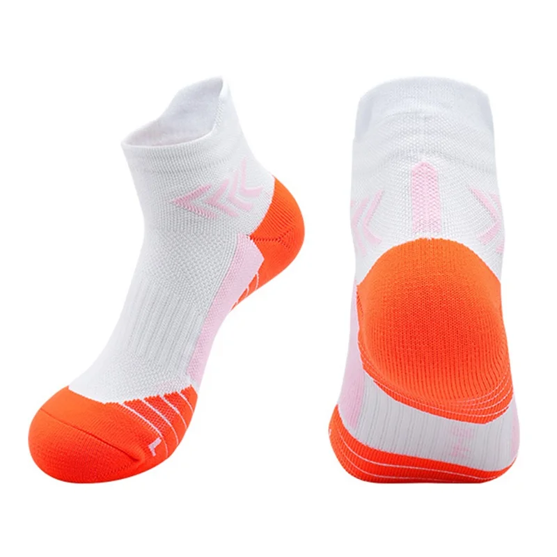 PORFIN JCB3020 Running Socks Summer Athletic Socks Quick Dry Non Slip Sports Ankle Socks, Size M: 34-38 - White