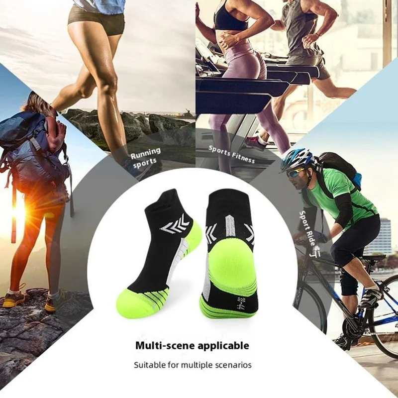PORFIN JCB3020 Running Socks Summer Athletic Socks Quick Dry Non Slip Sports Ankle Socks, Size M: 34-38 - Light Purple