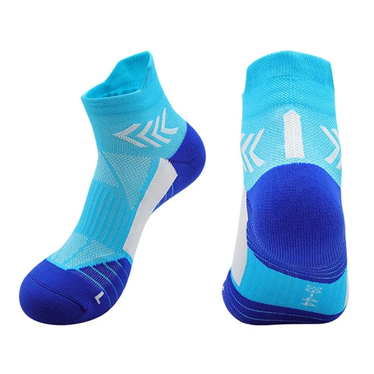 PORFIN JCB3020 Laufsocken Sommer Sportstrümpfe Schnelltrocknend Rutschfest Knöchelsocken, Größe L: 39-44 - Seebläue