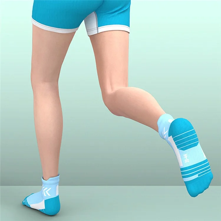 PORFIN JCB3020 Laufsocken Sommer Sportstrümpfe Schnelltrocknend Rutschfest Knöchelsocken, Größe L: 39-44 - Seebläue