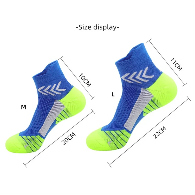 PORFIN JCB3020 Laufsocken Sommer Sportstrümpfe Schnelltrocknend Rutschfest Knöchelsocken, Größe L: 39-44 - Seebläue