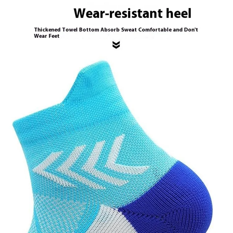 PORFIN JCB3020 Laufsocken Sommer Sportstrümpfe Schnelltrocknend Rutschfest Knöchelsocken, Größe L: 39-44 - Seebläue