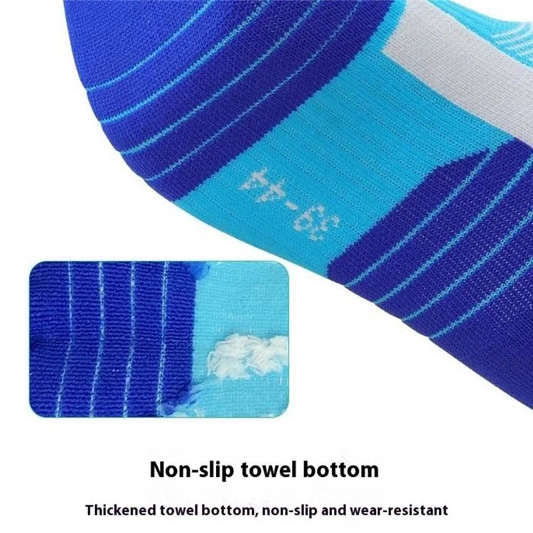 PORFIN JCB3020 Laufsocken Sommer Sportstrümpfe Schnelltrocknend Rutschfest Knöchelsocken, Größe L: 39-44 - Seebläue