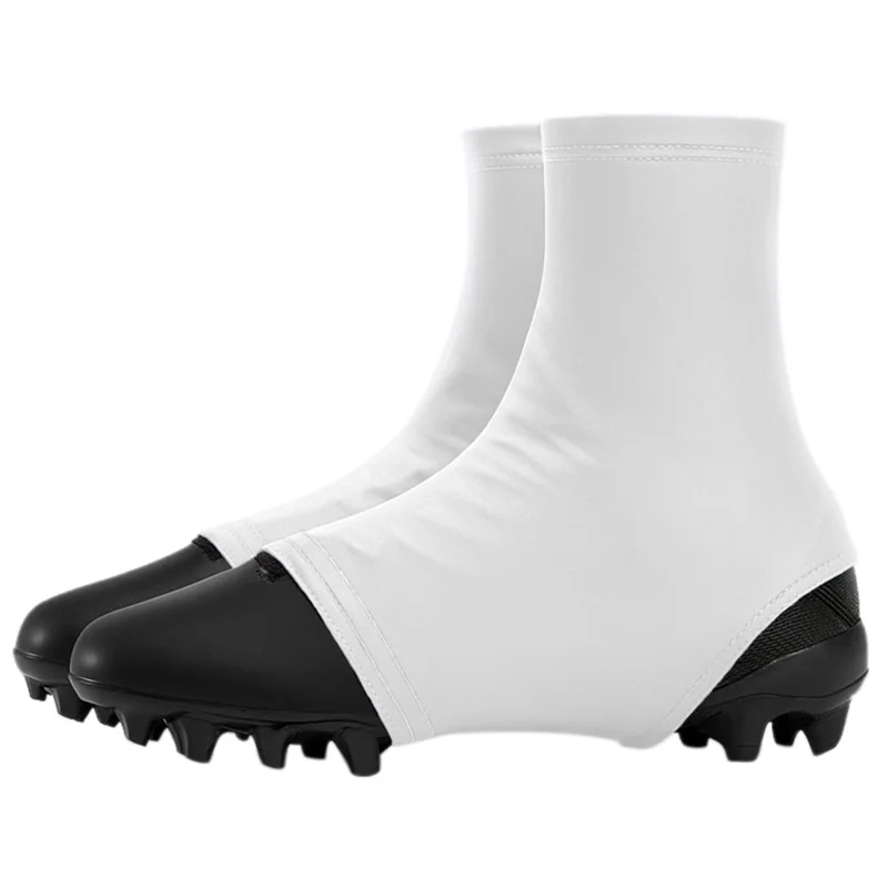 ZQXT 1 Pair Football Cleat Covers Milk Silk Outdoor Sport Shoe Protectors High Elasticity Soccer Spats - White