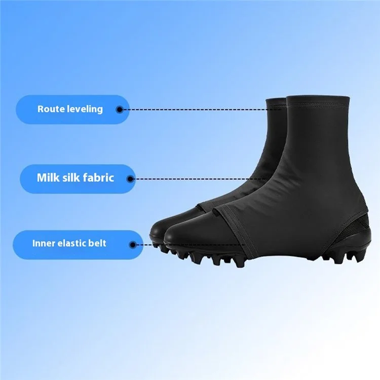 ZQXT 1 Pair Football Cleat Covers Milk Silk Outdoor Sport Shoe Protectors High Elasticity Soccer Spats - Dark Grey