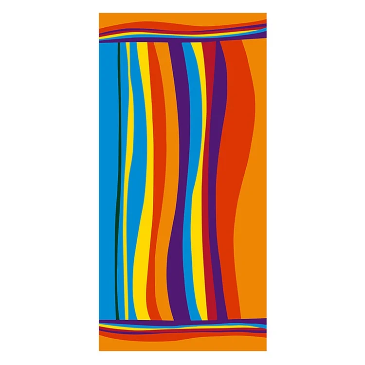 Toalla de playa de 100x180 cm de microfibra, de secado rápido y absorbente, con rayas de color, multiusos para viaje y natación