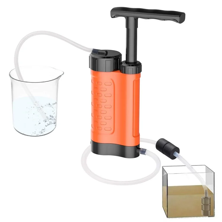 K8188 Portable Water Filter System for Outdoor Survival Emergency Water Pump Filtration Purifier (BPA Free, No FDA) - Orange