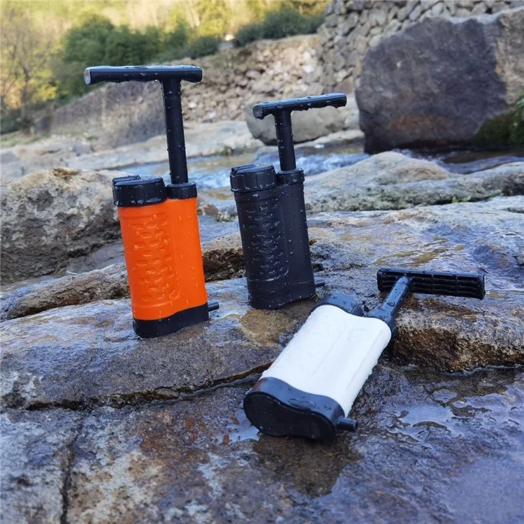 K8188 Portable Water Filter System for Outdoor Survival Emergency Water Pump Filtration Purifier (BPA Free, No FDA) - Orange