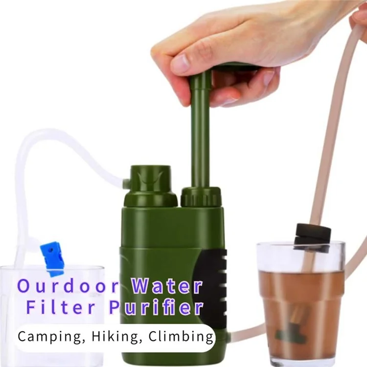 K8188 Portable Water Filter System for Outdoor Survival Emergency Water Pump Filtration Purifier (BPA Free, No FDA) - Orange