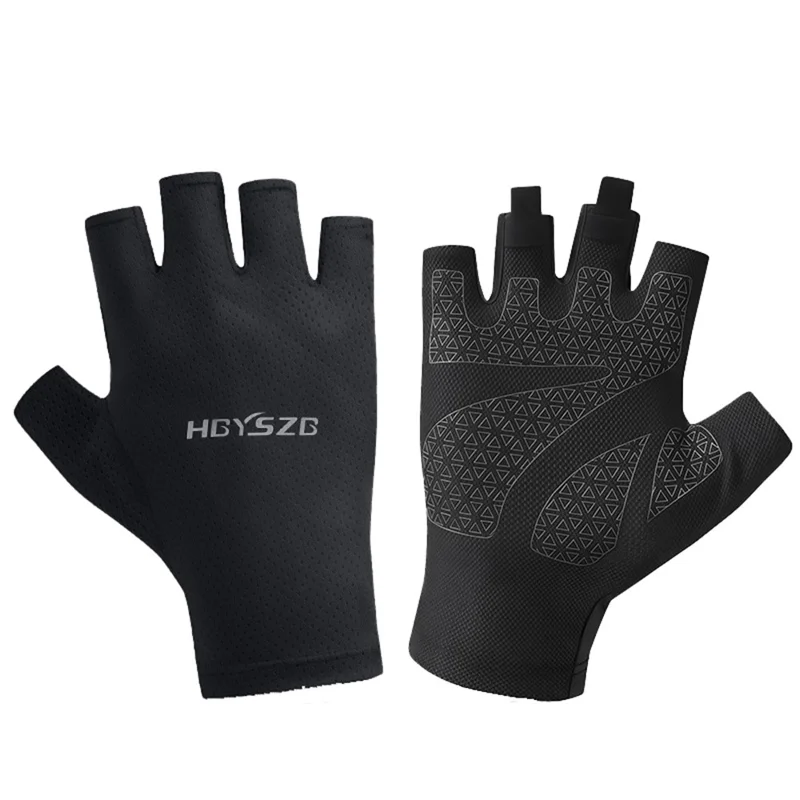 HGYSZG 1 Pair Size L Cycling Summer Thin Half Finger Gloves Fitness Strength Training Unisex Gloves - Black