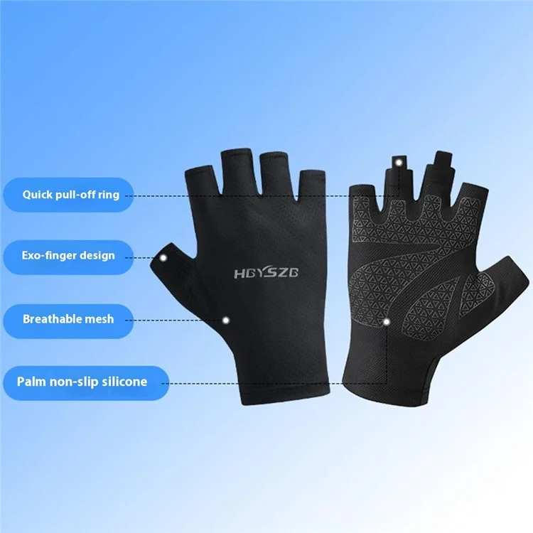 HGYSZG 1 Pair Size L Cycling Summer Thin Half Finger Gloves Fitness Strength Training Unisex Gloves - Black