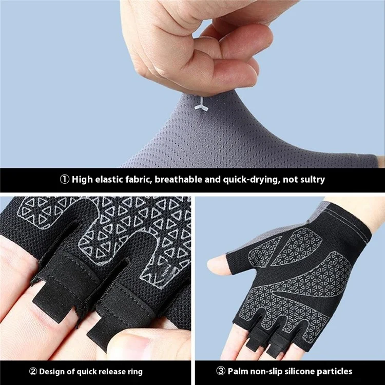 HGYSZG 1 Pair Size L Cycling Summer Thin Half Finger Gloves Fitness Strength Training Unisex Gloves - Black