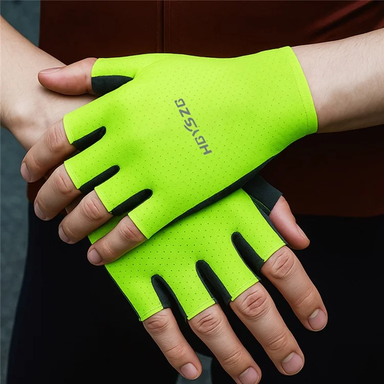 HGYSZG 1 Pair Size XL Cycling Summer Thin Half Finger Gloves Fitness Strength Training Unisex Gloves - Fluorescent Green